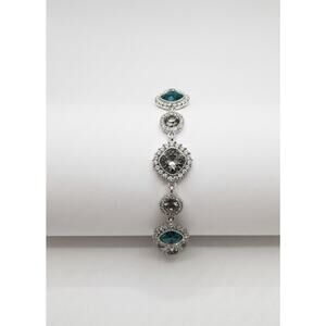 Women’s Silverstone Cubic Zirconia and Green Multicolored Gemstone Bracelet
